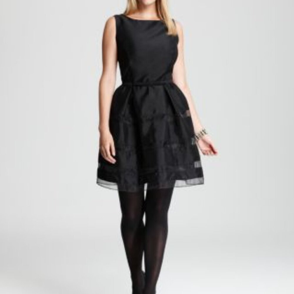 Taylor Dresses Plus Shatung Party Dress Elegant Black Sleeveless Sz 4